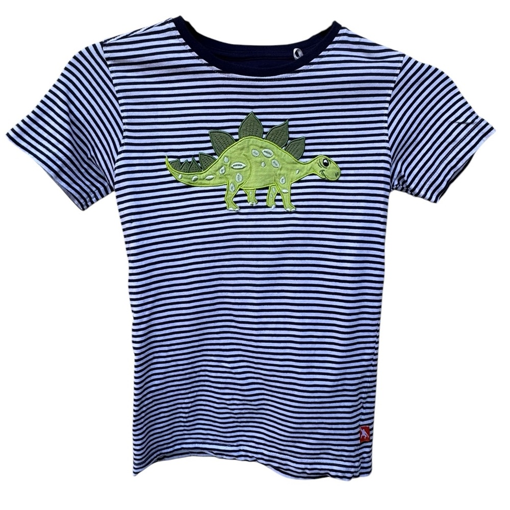 Wild Republic Green Stegosaurus Dinosaur Striped T-Shirt size 6